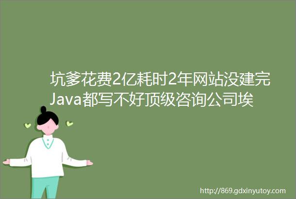坑爹花费2亿耗时2年网站没建完Java都写不好顶级咨询公司埃森哲被告上法庭